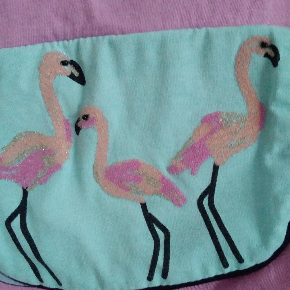 JESSICA SIMPSON COLLECTIBLE girls large flamingo purse pocket graphic tank - Picture 8 of 12